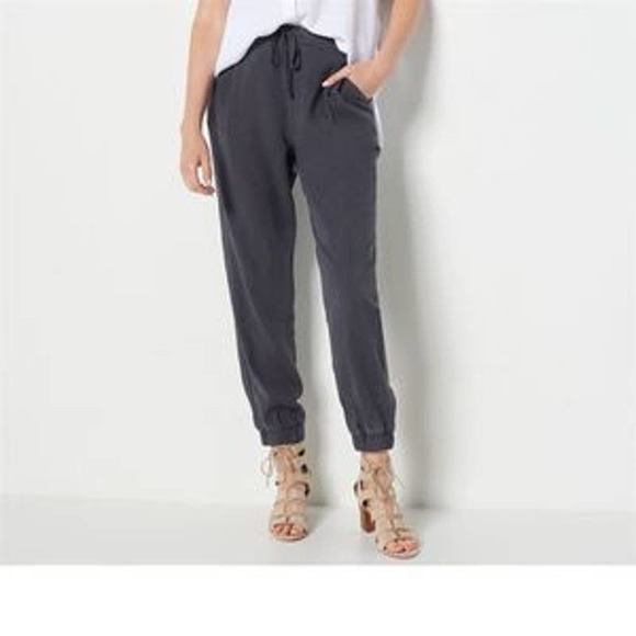 Side Stitch Regular Soft Tencera women Pleated Jogger Pants GREY NWOT - Picture 1 of 3